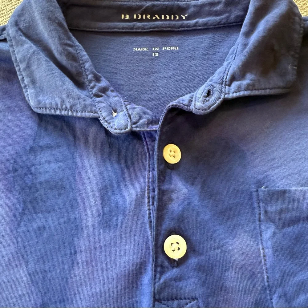 B. Braddy Juniors Blue Tie Dye Polo Shirt